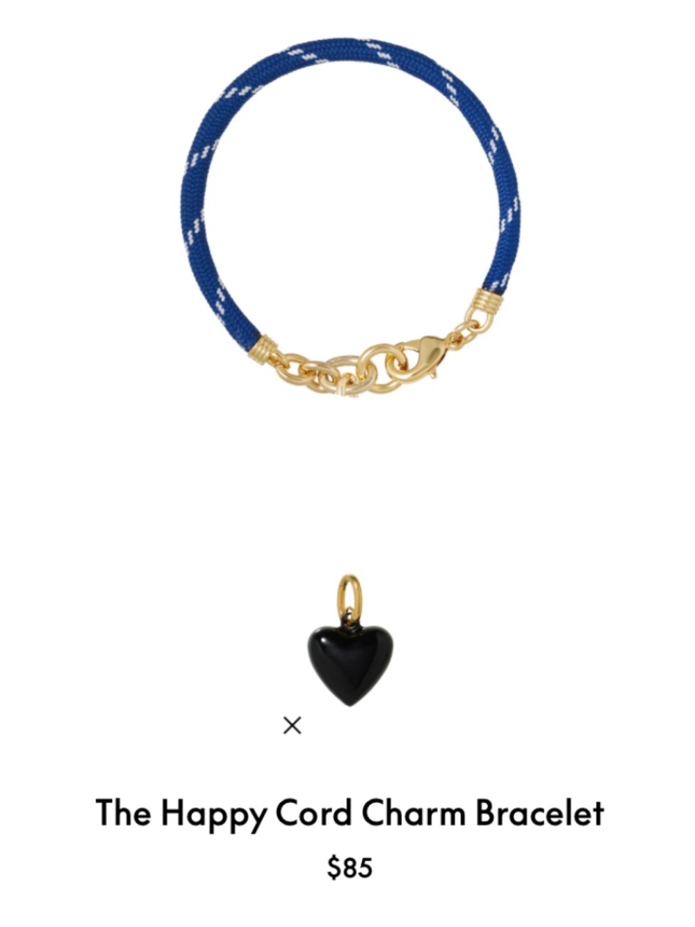 Roxanne Assoulin The Happy Cord Charm Bracelet Blue/Black